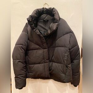 Topshop black button up puffer jacket